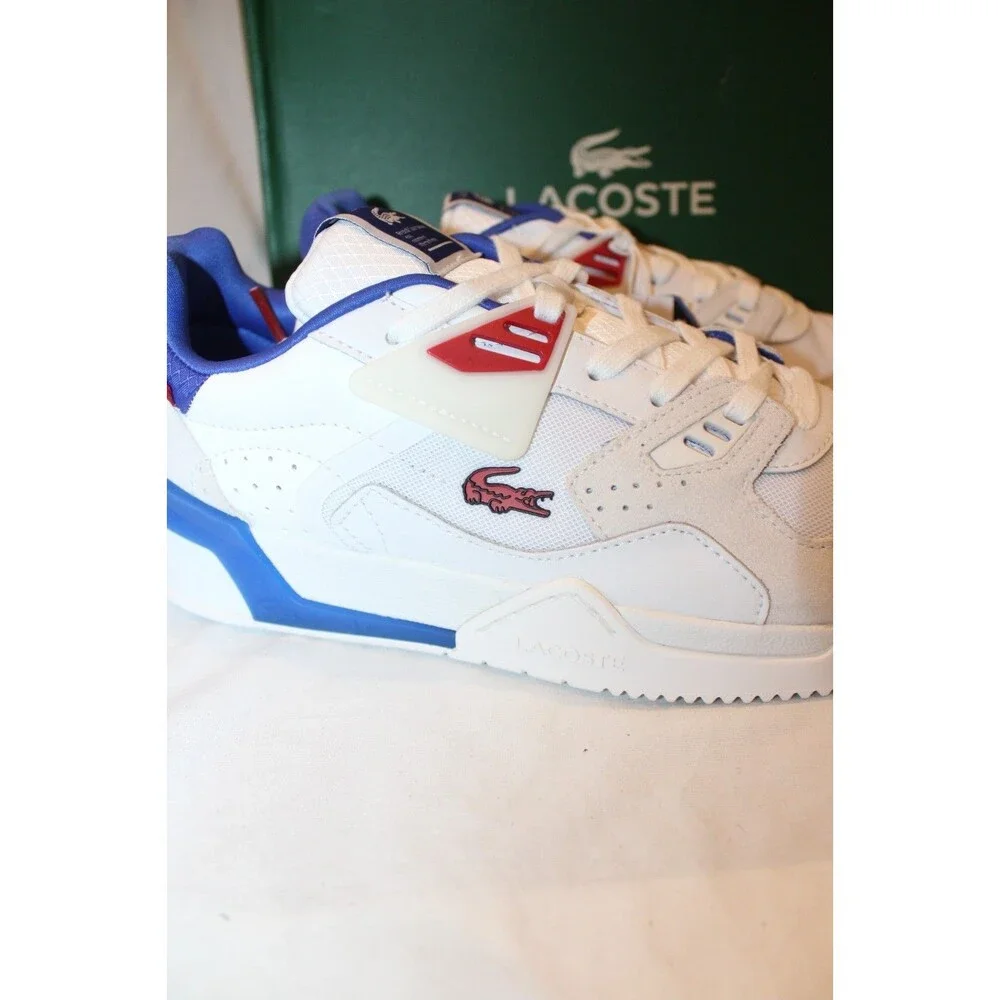 Lacoste LT 125 124 7 SMA White/Red/Blue Men’s Leather Sneakers US 8 EU 40.5